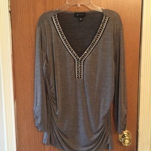 Long sleeve silver top